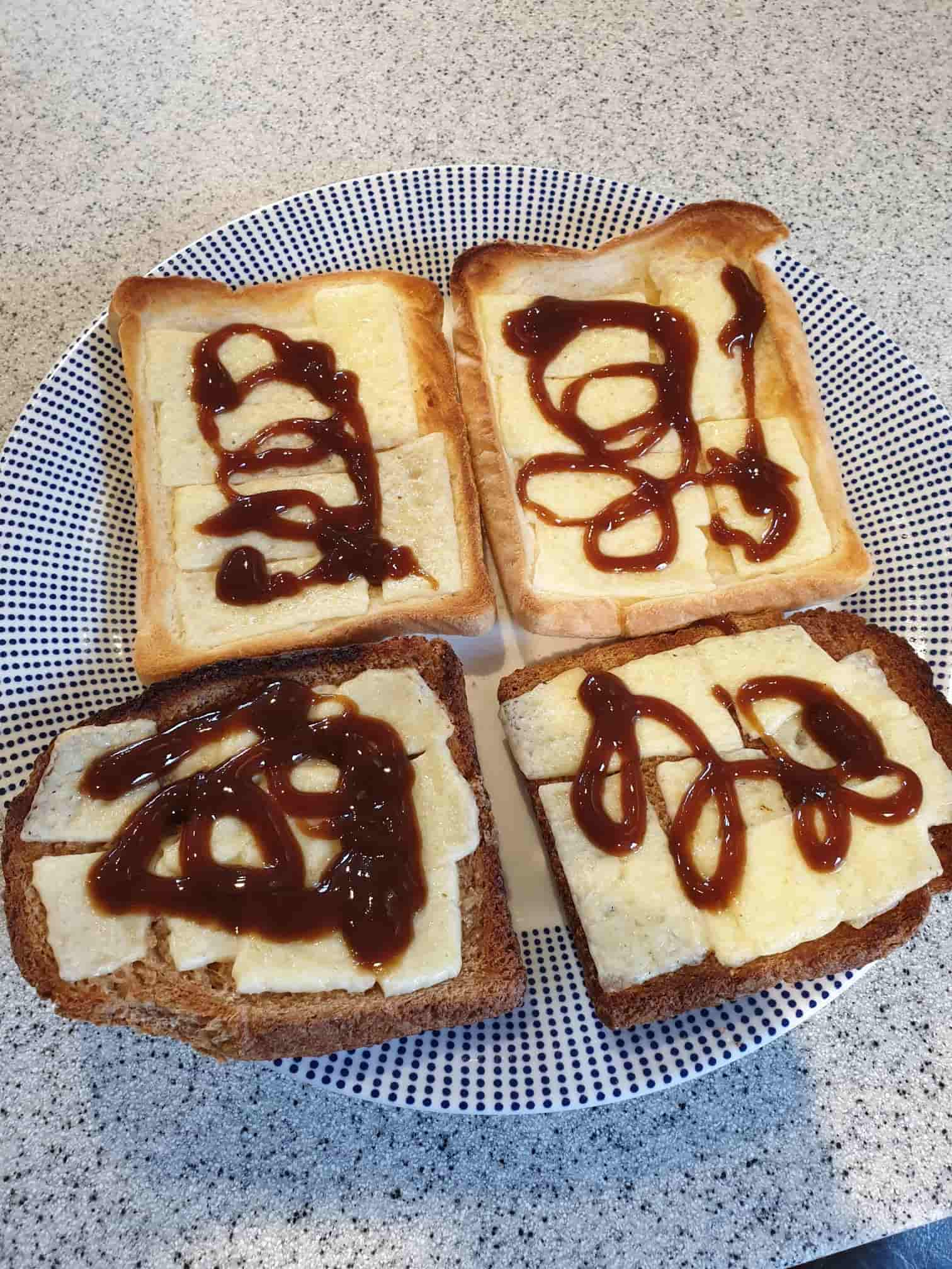 cheese on toast with brown sauce