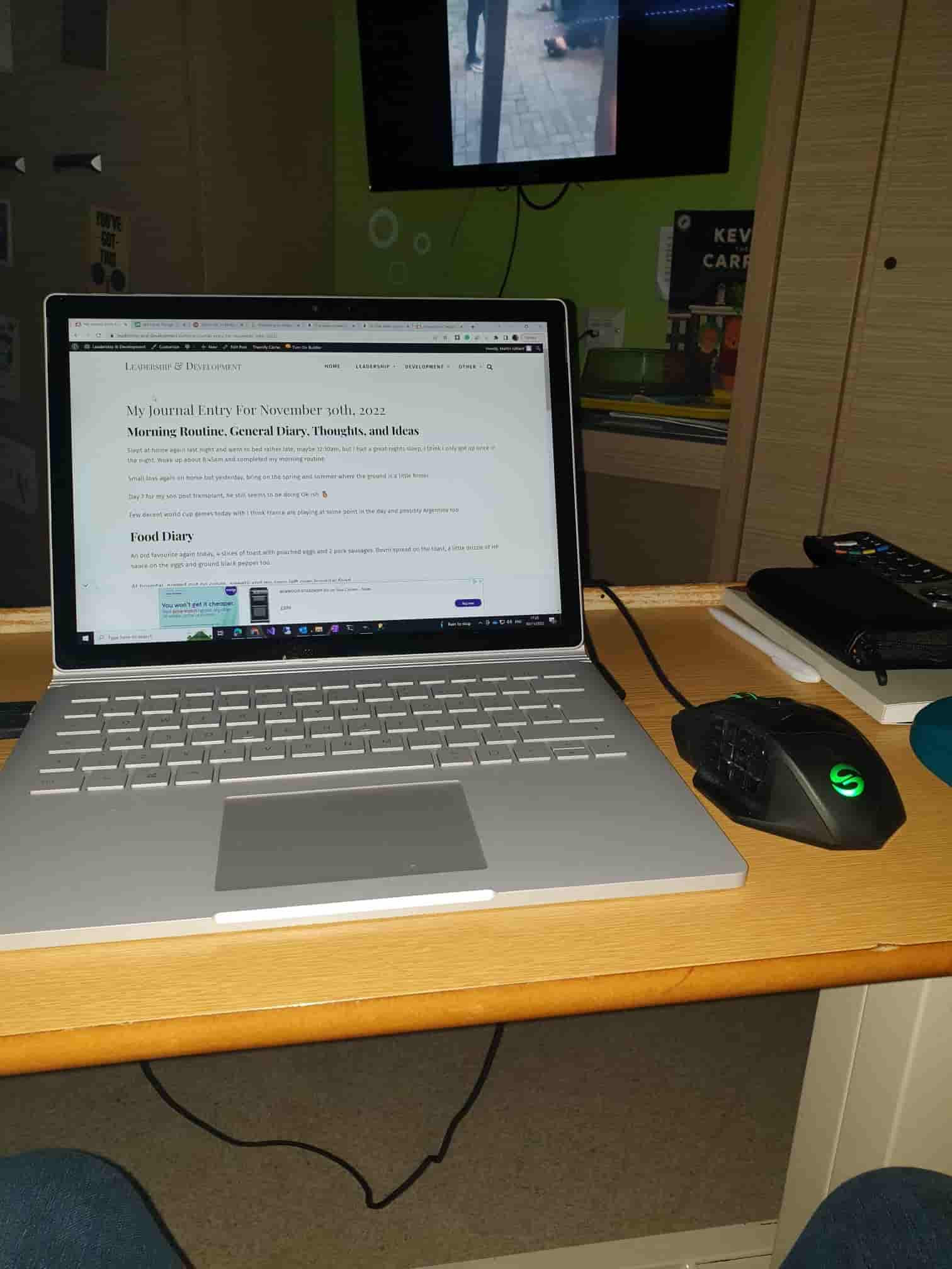 my portable office in the hospital